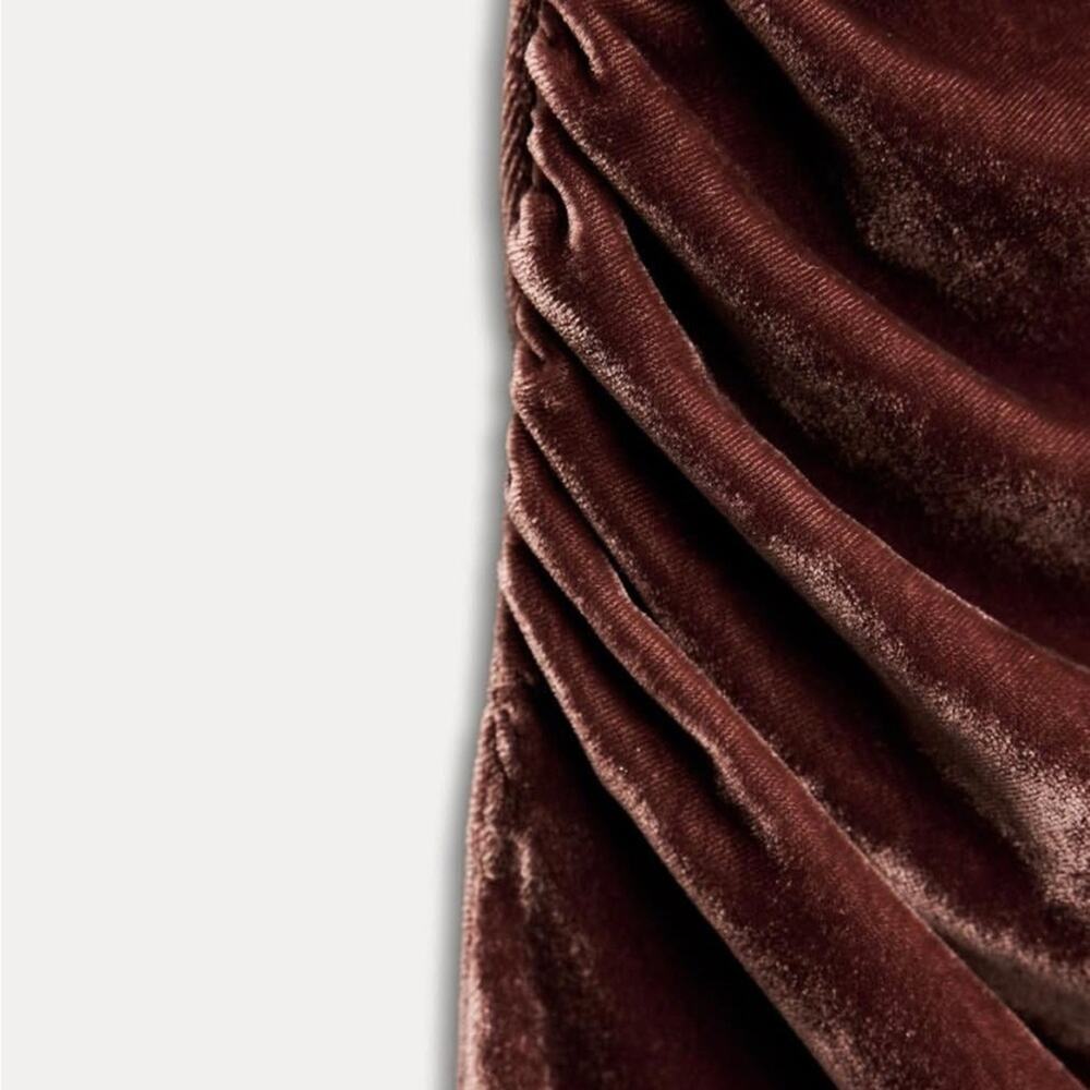 ZARA STRAPPY VELVET DRAPED MIDDI DRESS - Picture 11 of 11